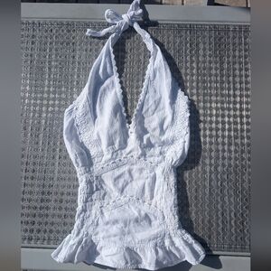 White Lace Halter Top